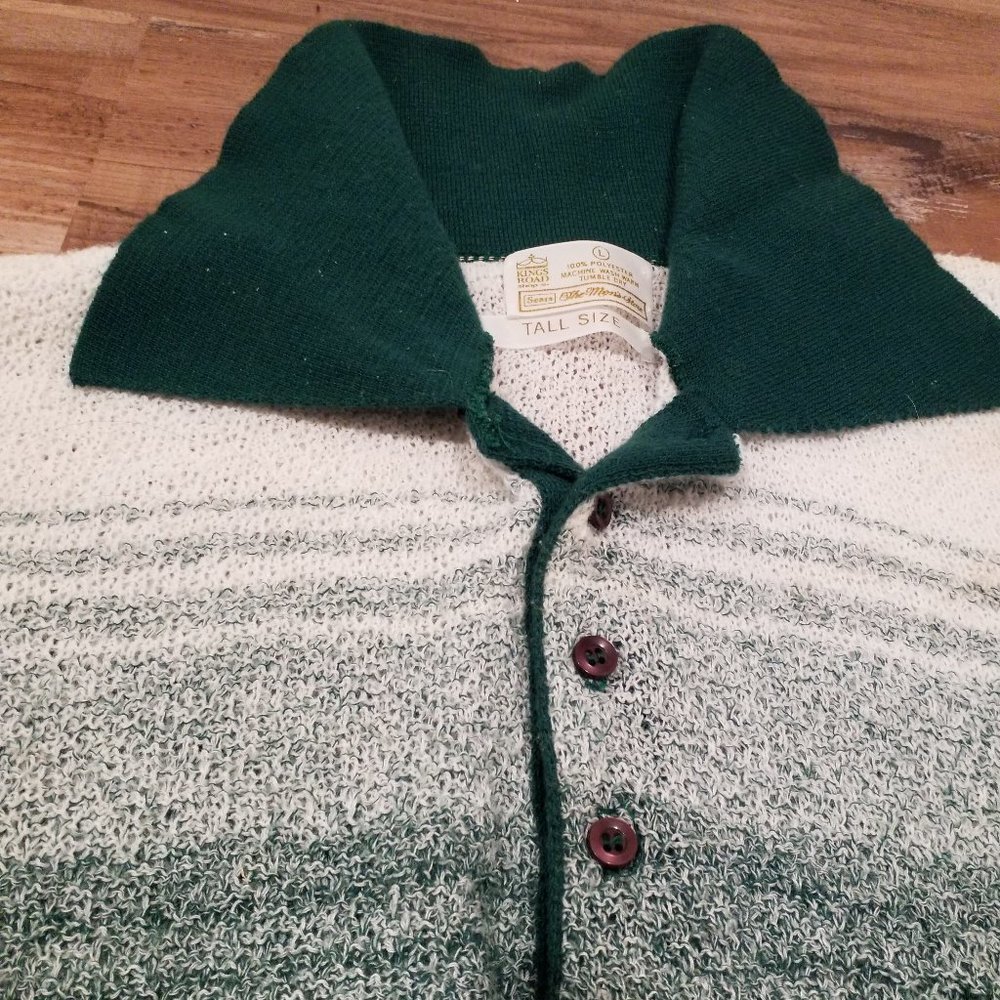 RETRO Mens Sears Mens Store Kings Road Shop Looseweaved Knit Pullover Polo